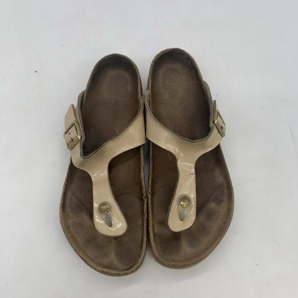 Birkenstock Gizeh Sandals Womens 9 Mens 7 Thong Flip Flops White Size 40